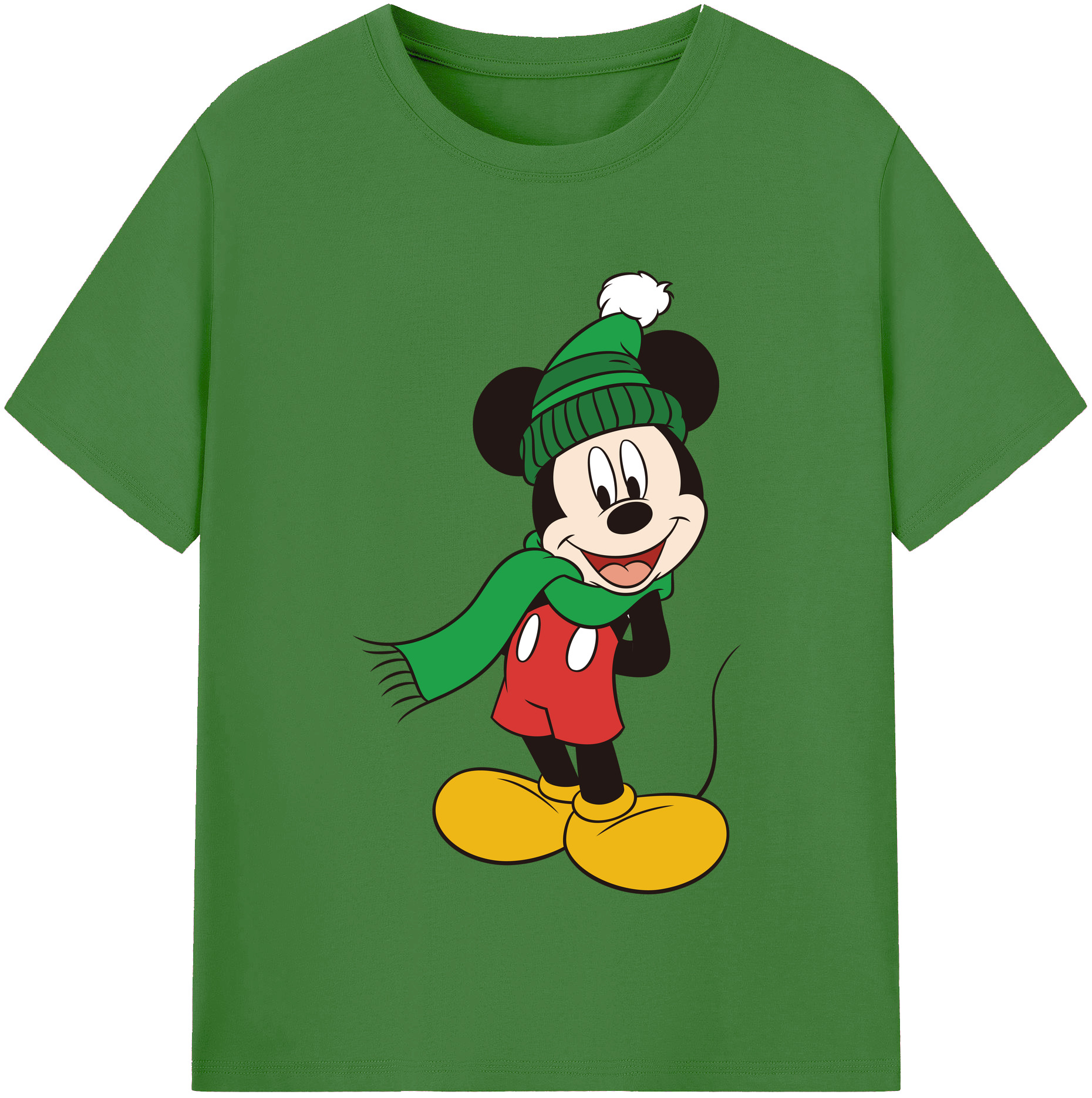（画像用） ミッキーマウス Mickey Mouse レディースカジュアルプリントTシャツ（綿100％）